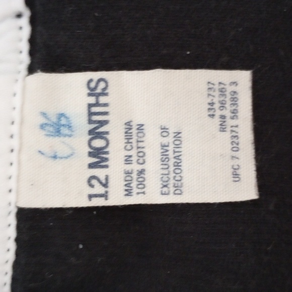 OSHKOSH GIRL'S BLACK CORDUROY OVERALL SIZE 12 Months - Picture 6 of 7